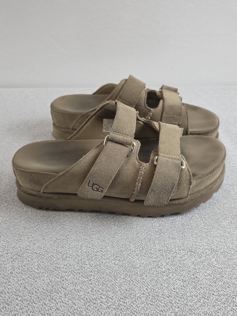 Ugg Goldenstar Hi Slide Double Strap Platform Sandals Tan Wmn's 9.5